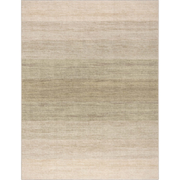 Well Woven Abstract Sunset Vintage Gradient FlatWeave Beige Green Area